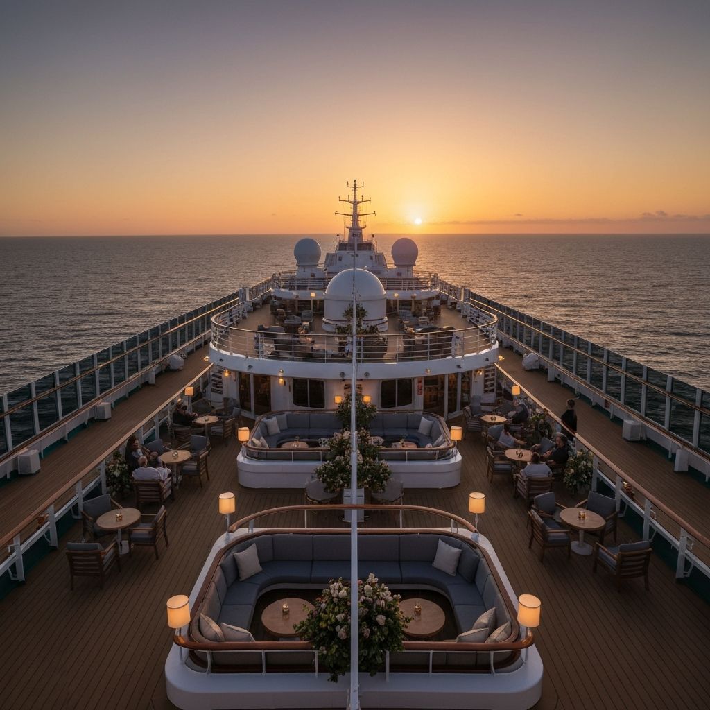 Вечернее освещение палубы