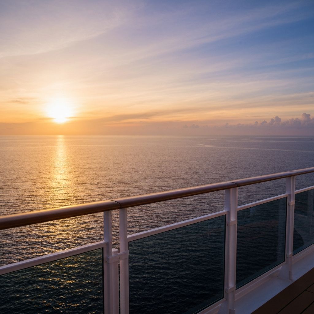 Вид с палубы круизного лайнера на безбрежный океан